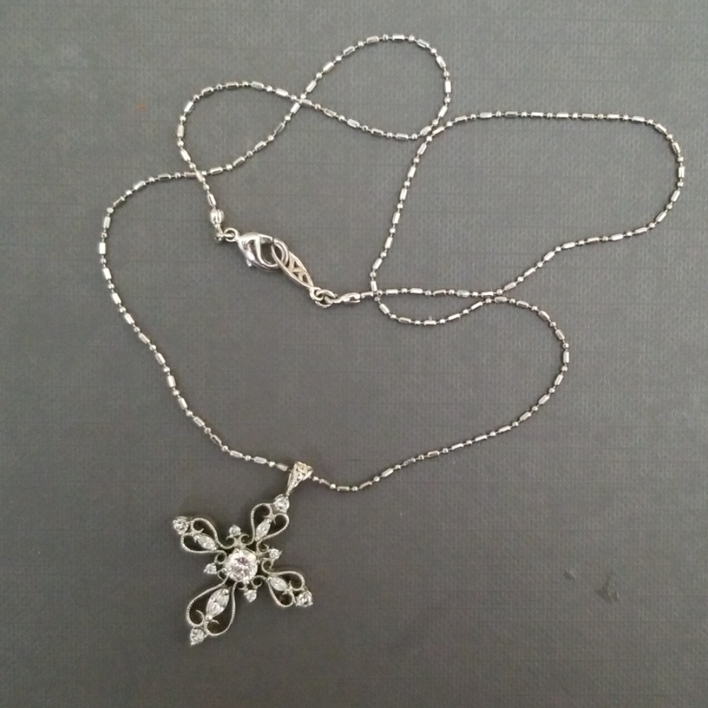 Rhinestone cross necklace